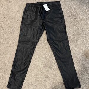 H&M Shiny Black Leather Look Trousers